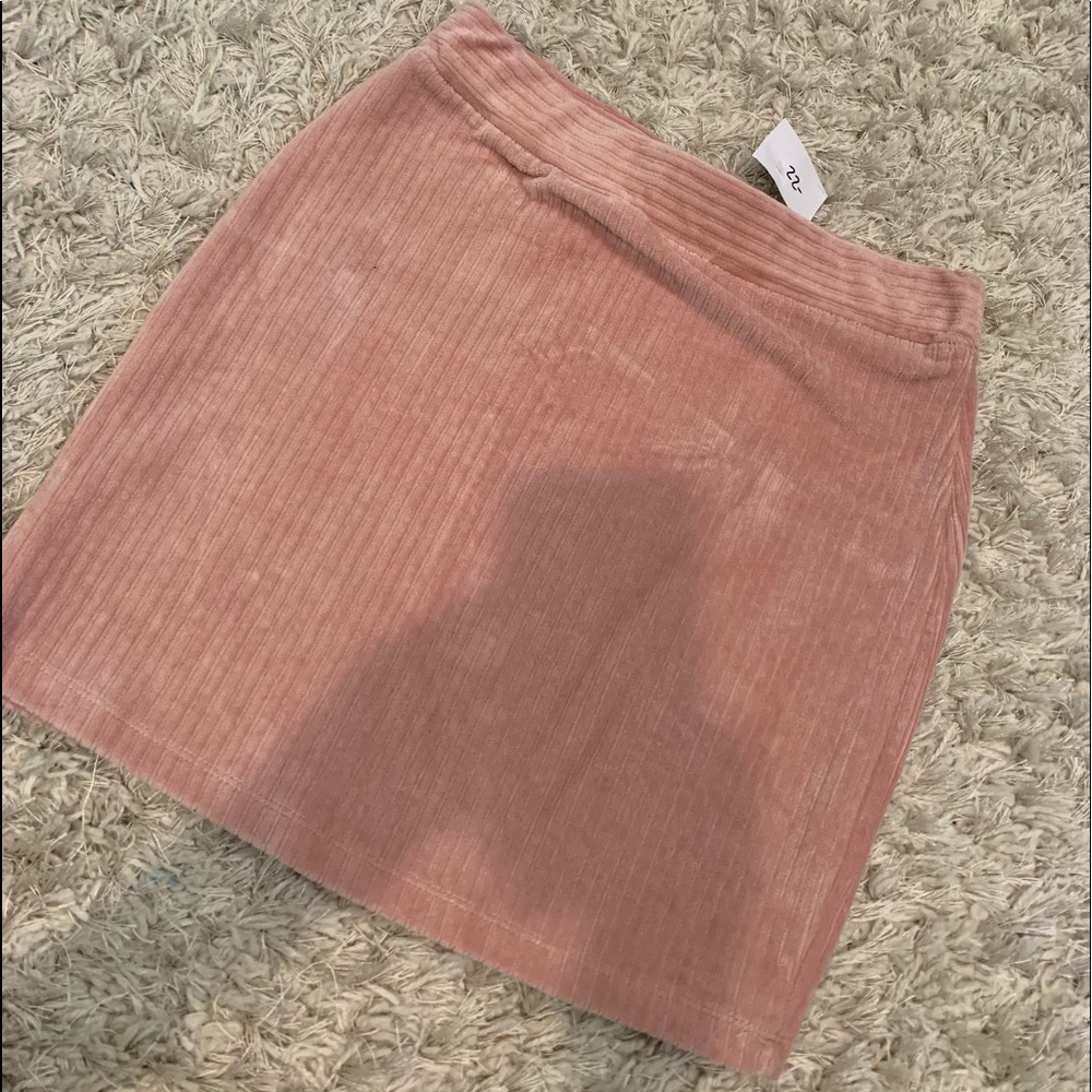 Blush colored velvet skirt